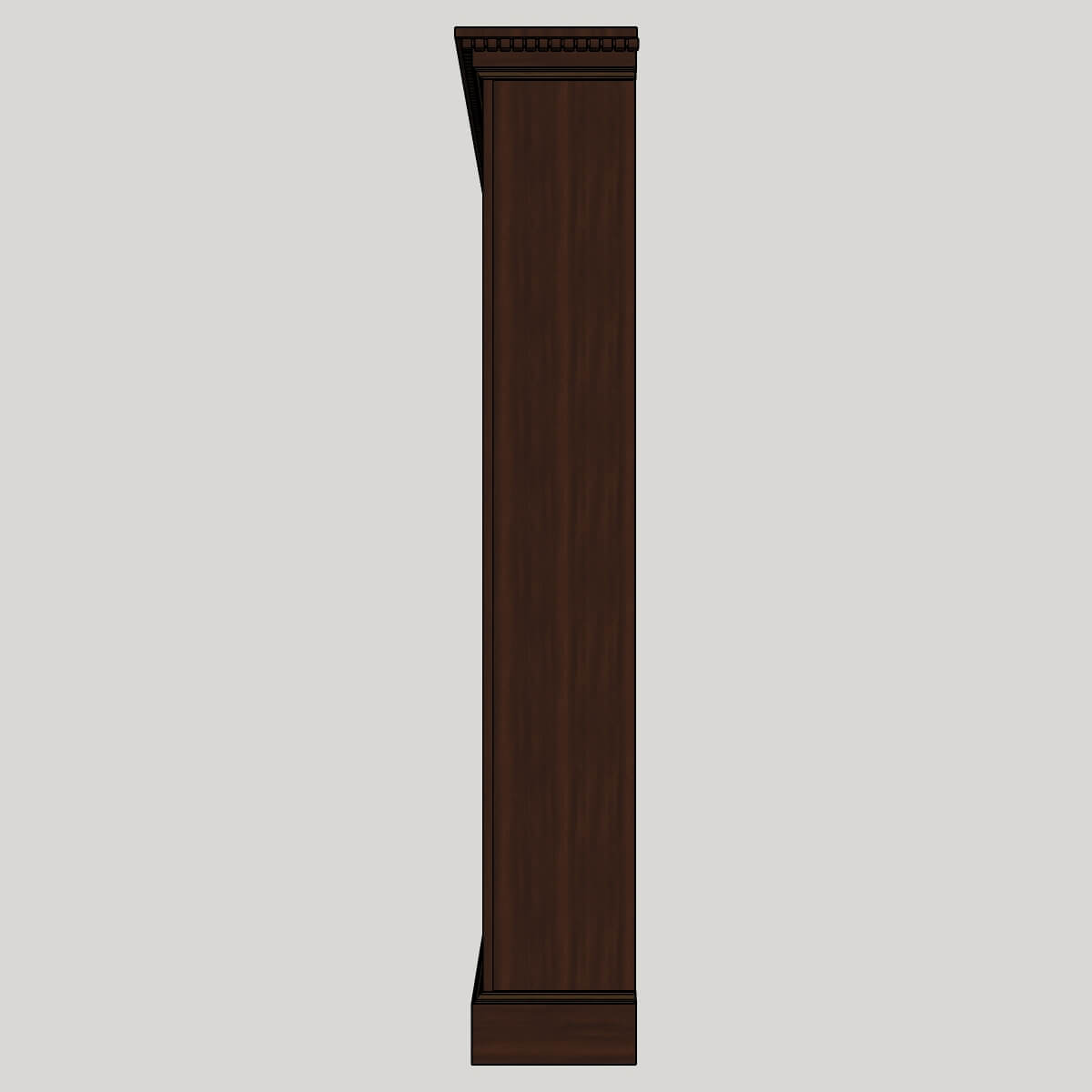 Dentil molding bookcase right view