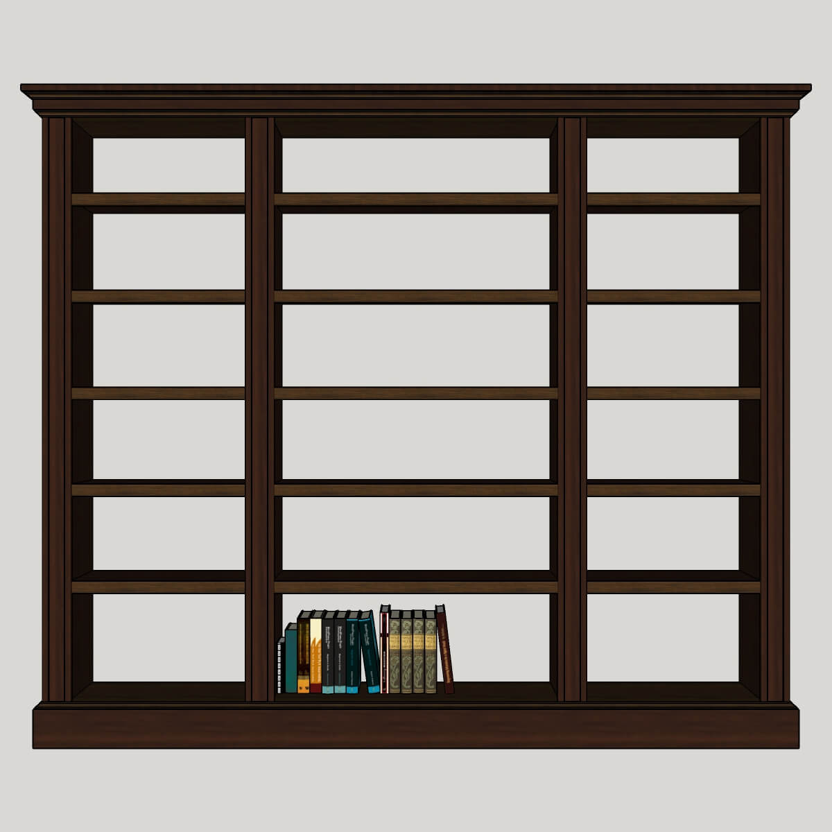 Roman ogee bookcase front view