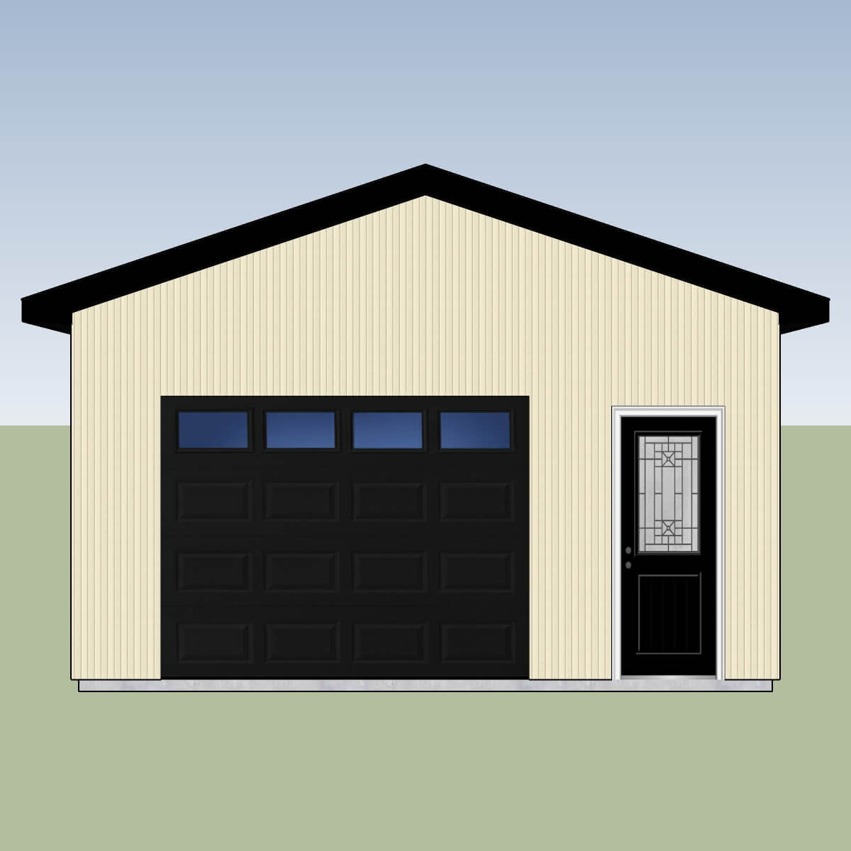 Gable Garage Front View