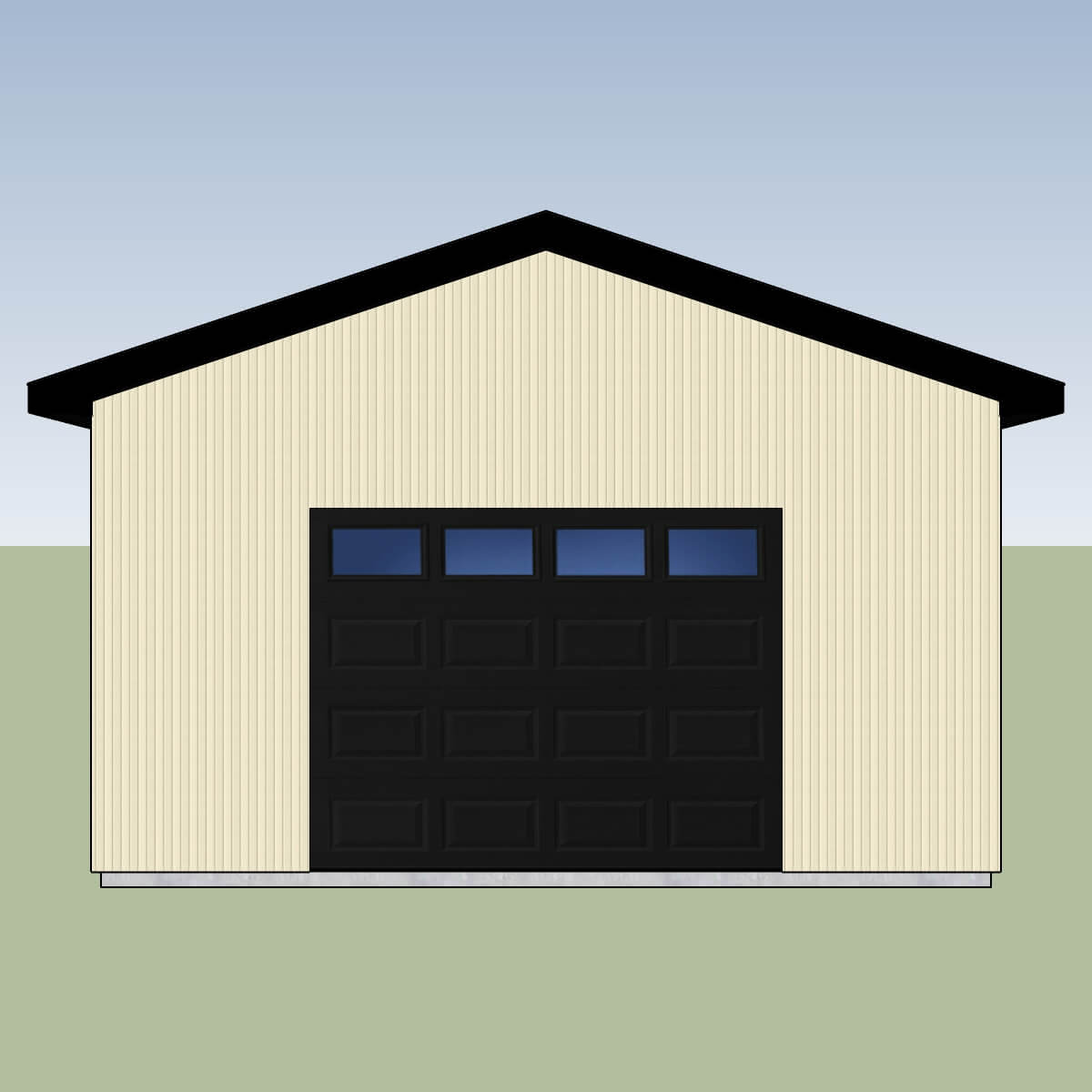 Gable Garage Front View