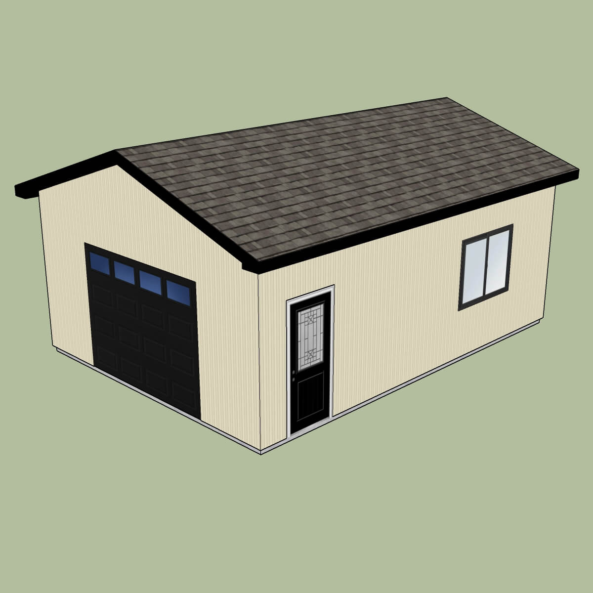 Gable Garage ISO60 View