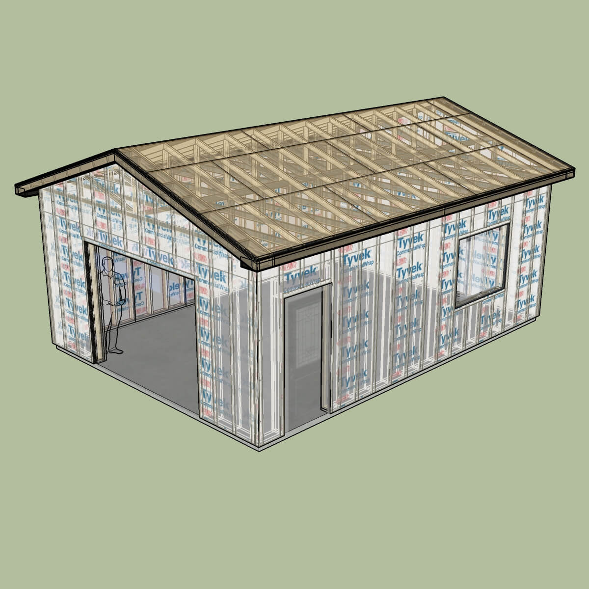 Gable Garage X-Ray View