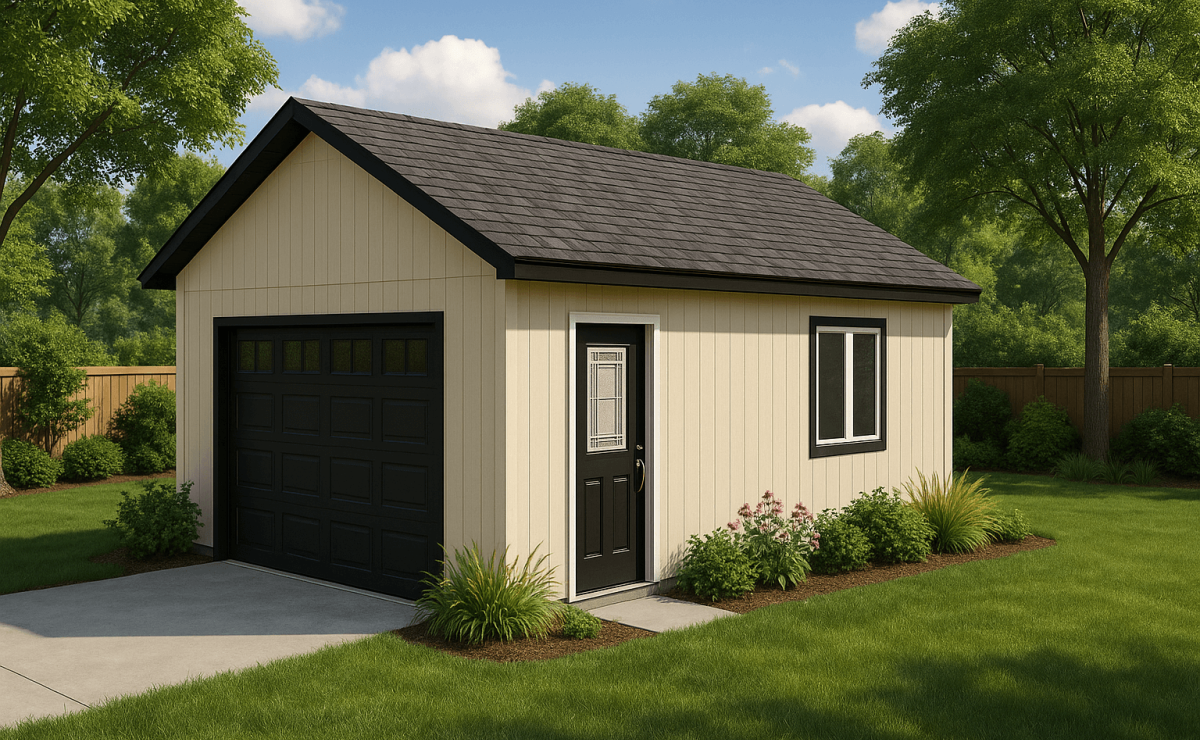 Gable Garage 3D View