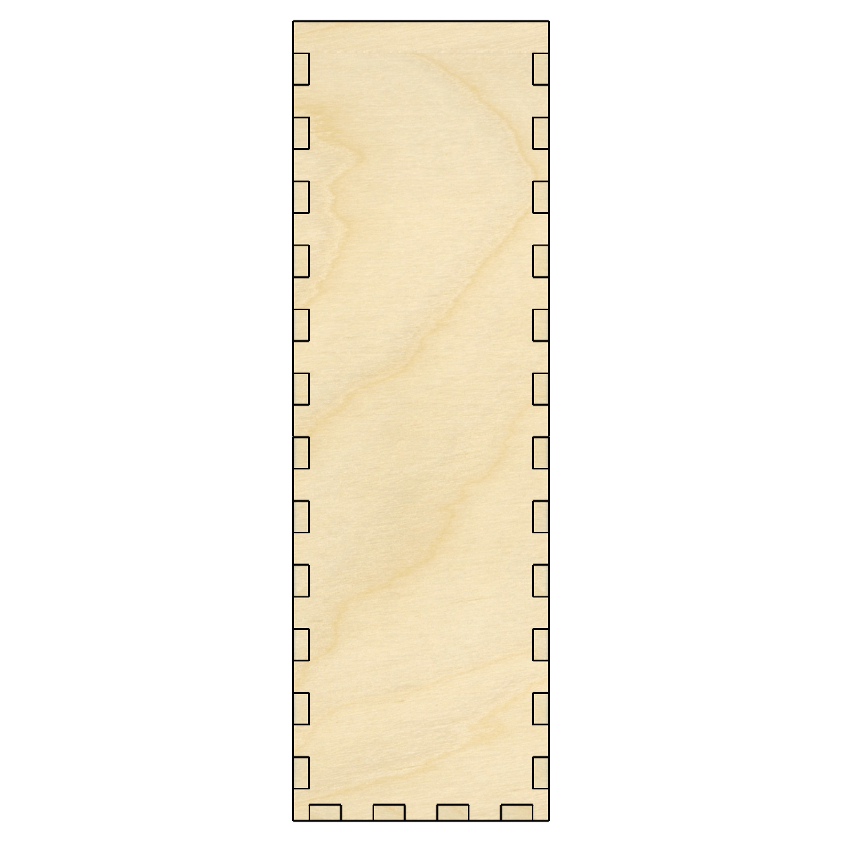 Back view of the magazine holder showing finger joint construction.