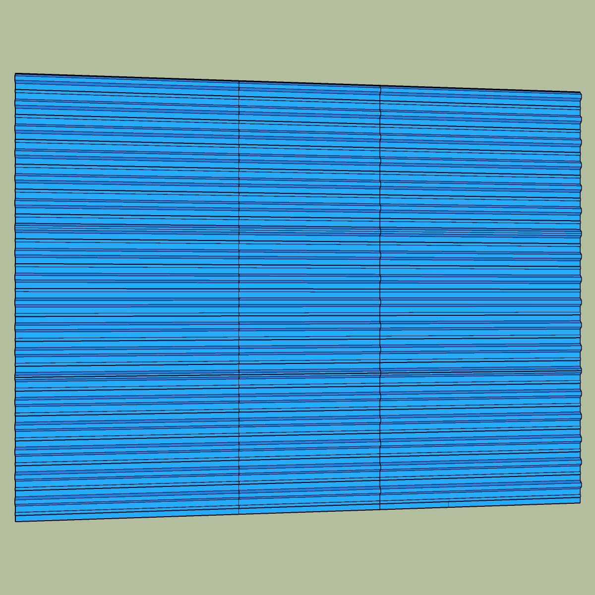 Top-down view of the 10x14 modern lean-to shed roof showing metal sheet layout and pitch.