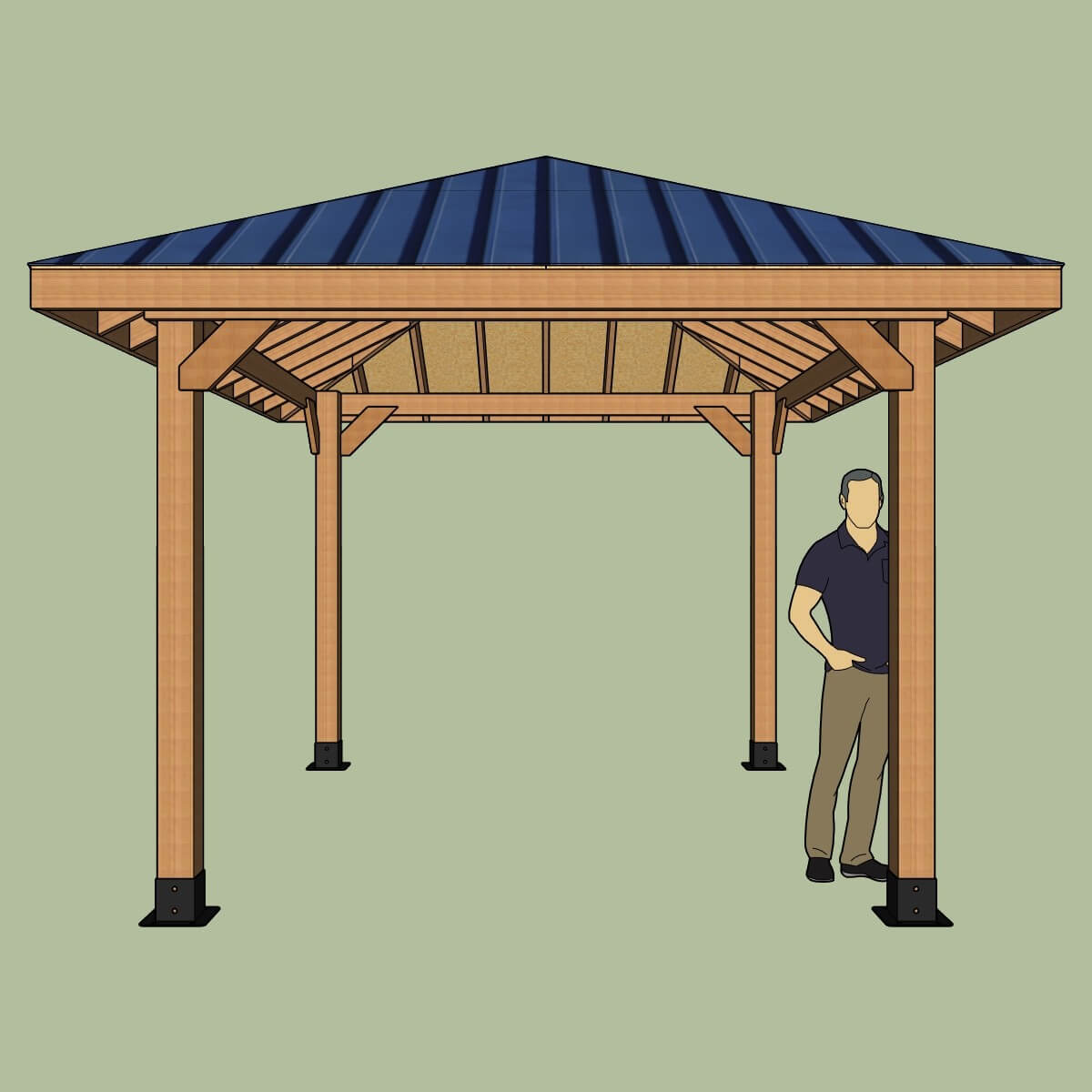 Left side profile drawing of the DIY pavilion.
